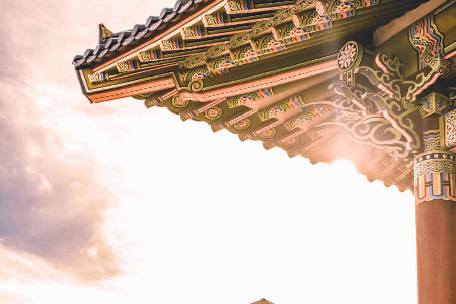 韓国の宮廷の屋根